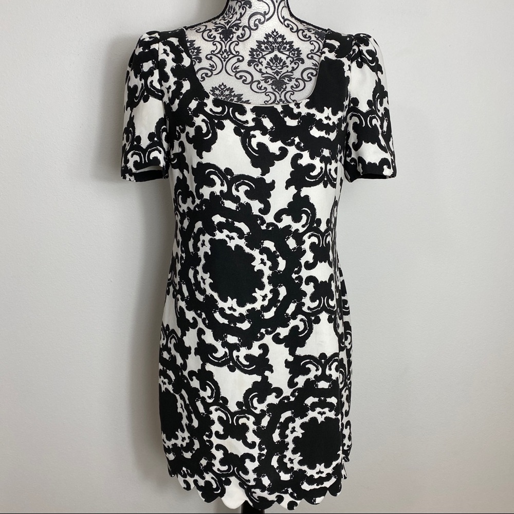 Anthropologie Black and White Patterned Dress